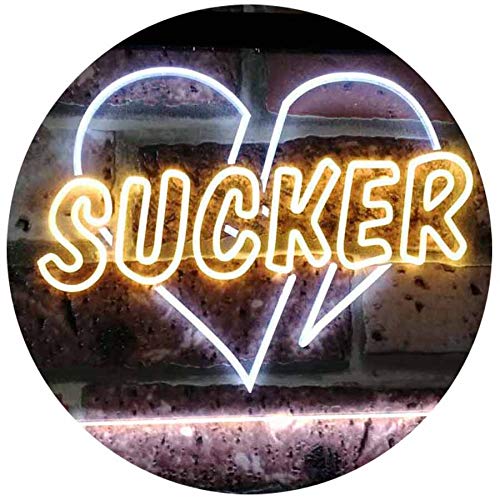 Love Broken Heart Sucker LED Light Sign - LED Gift Works