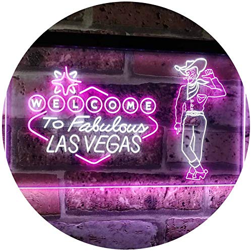 Cowboy Welcome to Las Vegas LED Light Sign - Way Up Gifts