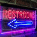 Left Restrooms Arrow LED Light Sign - Way Up Gifts
