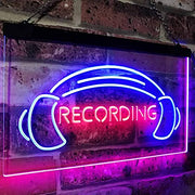 Headphones Recording LED Light Sign - LED Gift Works