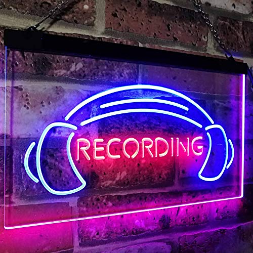 Headphones Recording LED Light Sign - LED Gift Works