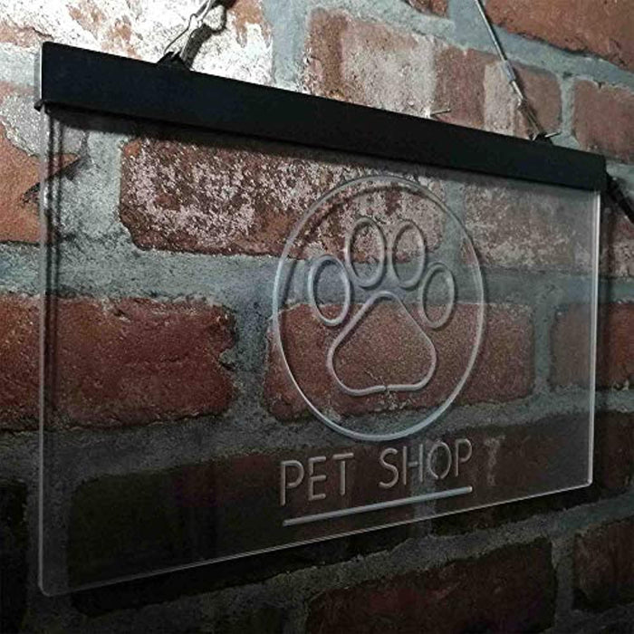 Paw Print Pet Shop LED Light Sign - Way Up Gifts