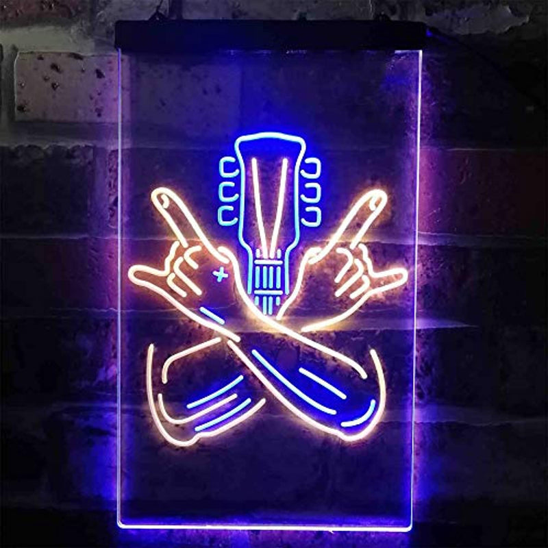 Musician Rock Hands Guitarist Metal Hard Rock Music LED Light Sign - LED Gift Works