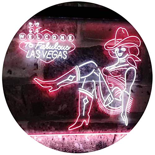 Cowgirl Welcome to Las Vegas LED Light Sign - LED Gift Works