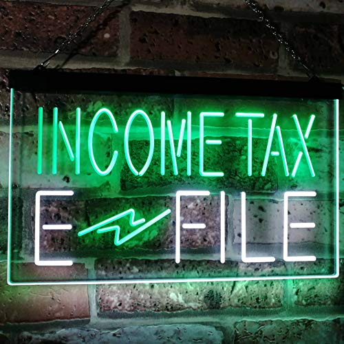 Income Tax E-File LED Light Sign - Way Up Gifts