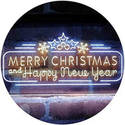 Merry Christmas & Happy New Year Dual Color LED Light Sign - LED Gift Works