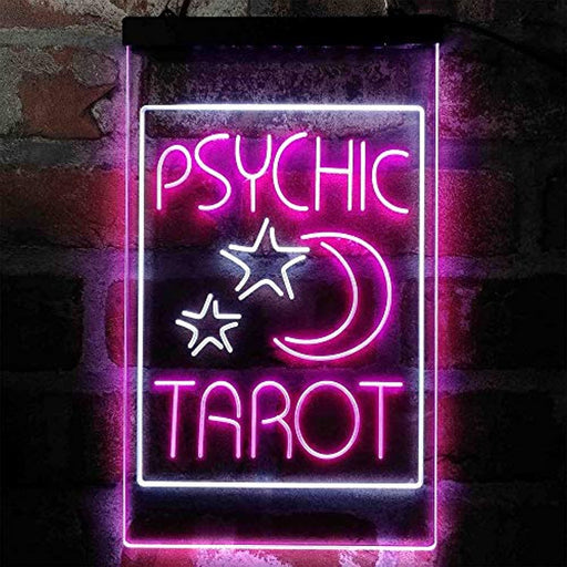 Psychic Tarot Reader Moon Stars LED Light Sign - Way Up Gifts