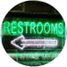 Left Restrooms Arrow LED Light Sign - Way Up Gifts