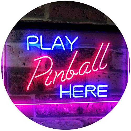 Arcade Game Room Play Pinball Here LED Light Sign - Way Up Gifts