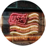 USA Flag LED Light Sign - LED Gift Works