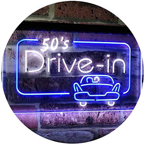 Movie Theater 50s Drive In LED Light Sign - Way Up Gifts