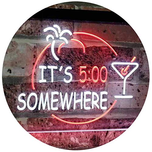 Cocktails It's Five O'Clock Somewhere LED Light Sign - Way Up Gifts