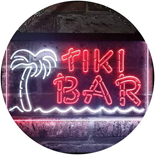 Tiki Bar Palm Tree LED Light Sign - LED Gift Works