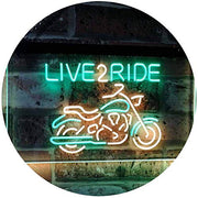 Motorcycle Live to Ride LED Light Sign - LED Gift Works