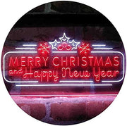 Merry Christmas & Happy New Year Dual Color LED Light Sign - LED Gift Works