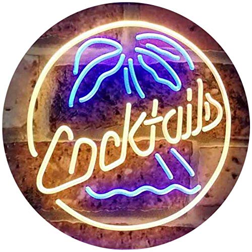 Palm Tree Cocktails LED Light Sign - LED Gift Works