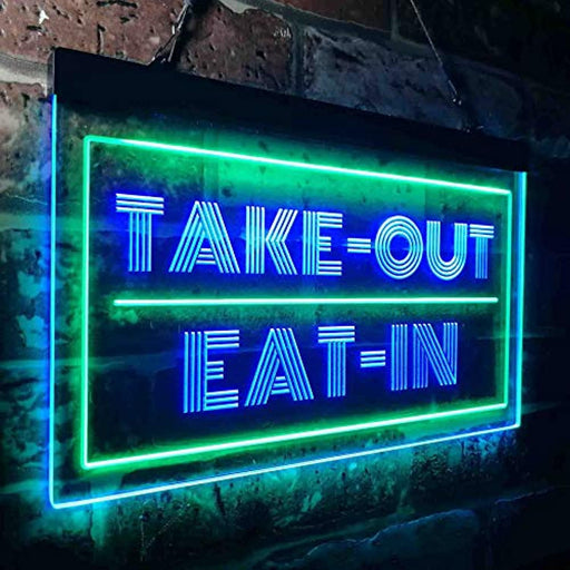 Take Out Eat In LED Light Sign - LED Gift Works