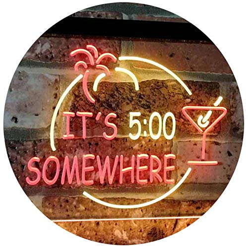 Cocktails It's Five O'Clock Somewhere LED Light Sign - Way Up Gifts