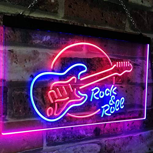 Guitar Rock & Roll Band Music LED Light Sign - LED Gift Works