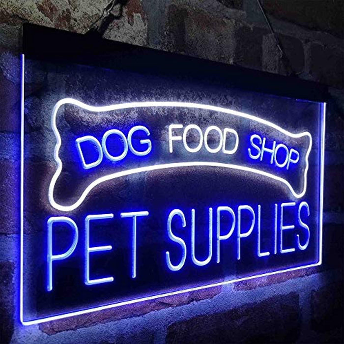 Dog Food Shop Pet Supplies LED Light Sign - Way Up Gifts