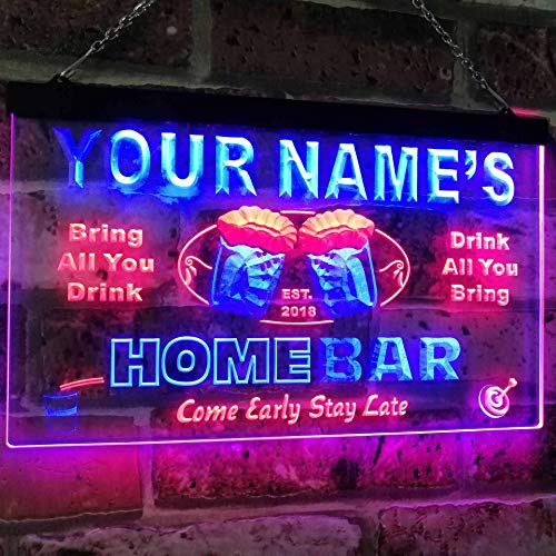 Personalized Home Bar LED Light Sign - Way Up Gifts