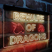 Beware of Dragon Kid Room Decoration LED Light Sign - LED Gift Works