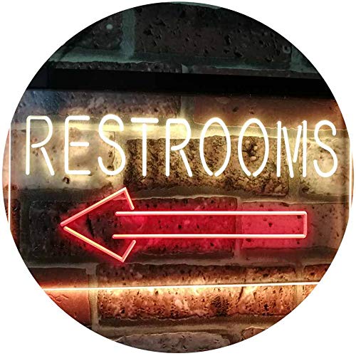 Left Restrooms Arrow LED Light Sign - Way Up Gifts