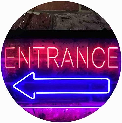 Entrance Left Arrow LED Light Sign - LED Gift Works