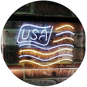 USA Flag LED Light Sign - LED Gift Works