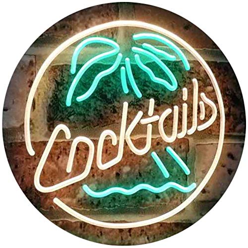Palm Tree Cocktails LED Light Sign - LED Gift Works