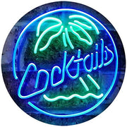 Palm Tree Cocktails LED Light Sign - LED Gift Works