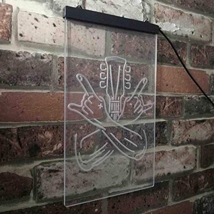 Musician Rock Hands Guitarist Metal Hard Rock Music LED Light Sign - Way Up Gifts