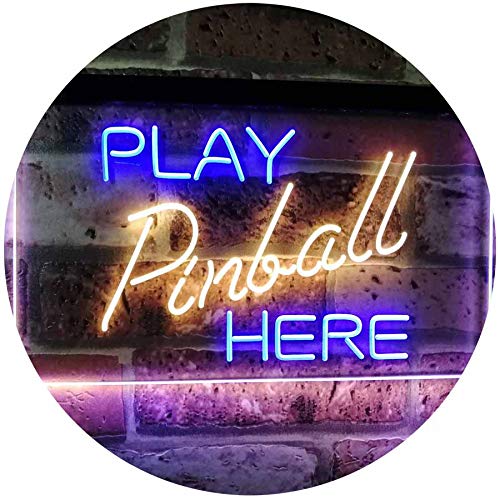 Arcade Game Room Play Pinball Here LED Light Sign - Way Up Gifts