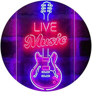 Live Music Electronic Guitar Lounge LED Light Sign - LED Gift Works