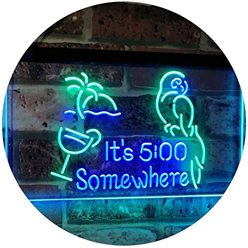 Parrot It's Five O'Clock Somewhere LED Light Sign - Way Up Gifts