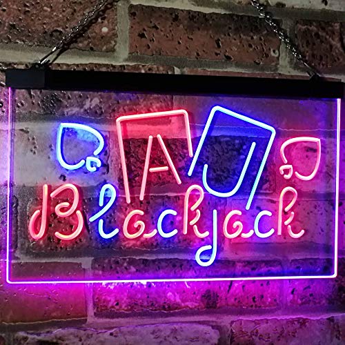 Poker Blackjack LED Light Sign - LED Gift Works