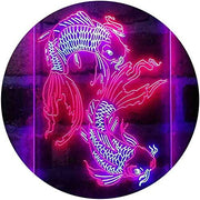 Koi Fish Tattoo Line Art LED Light Sign - LED Gift Works