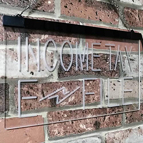 Income Tax E-File LED Light Sign - Way Up Gifts