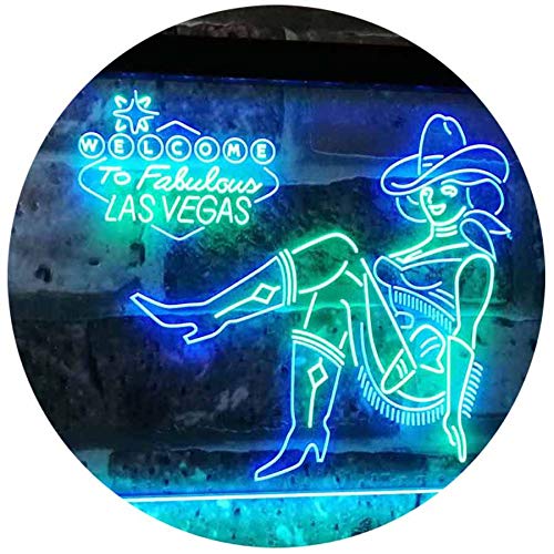 Cowgirl Welcome to Las Vegas LED Light Sign - LED Gift Works