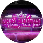 Merry Christmas & Happy New Year Dual Color LED Light Sign - LED Gift Works
