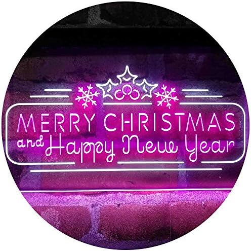Merry Christmas & Happy New Year Dual Color LED Light Sign - LED Gift Works