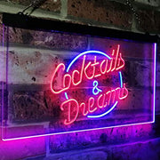 Cocktails & Dreams LED Light Sign - LED Gift Works