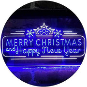 Merry Christmas & Happy New Year Dual Color LED Light Sign - LED Gift Works