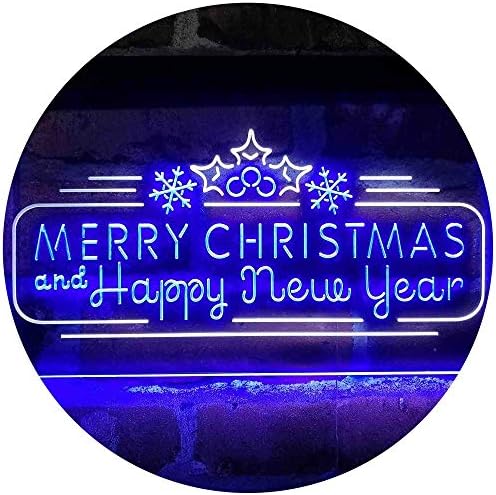 Merry Christmas & Happy New Year Dual Color LED Light Sign - LED Gift Works