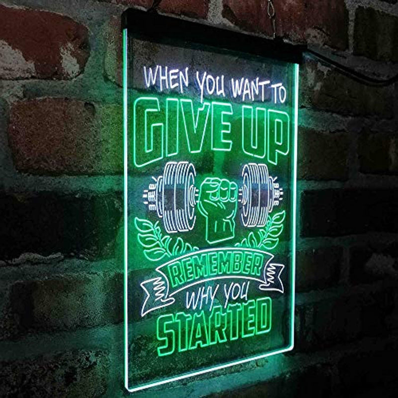 Remember Why You Started Fitness Gym Weightlifting LED Light Sign - LED Gift Works