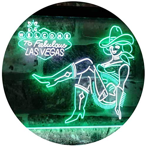 Cowgirl Welcome to Las Vegas LED Light Sign - LED Gift Works