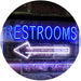 Left Restrooms Arrow LED Light Sign - Way Up Gifts