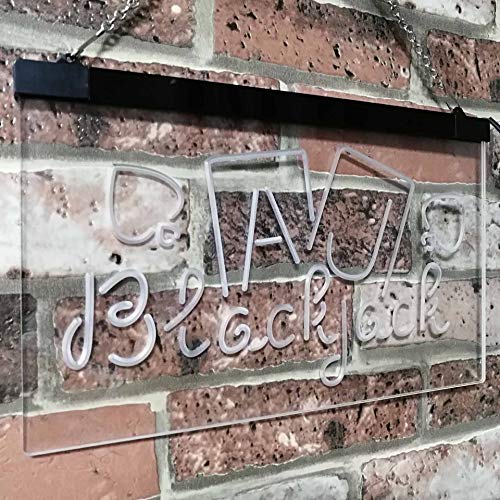 Poker Blackjack LED Light Sign - LED Gift Works