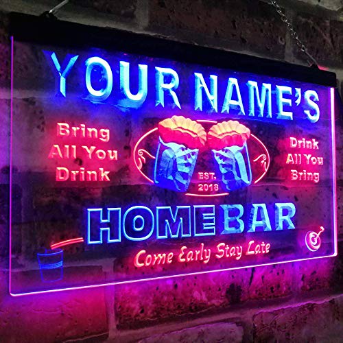 Personalized Home Bar LED Light Sign - Way Up Gifts