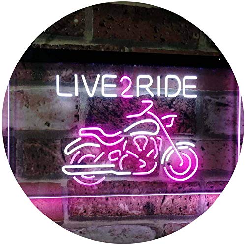 Motorcycle Live to Ride LED Light Sign - LED Gift Works